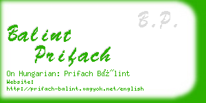 balint prifach business card